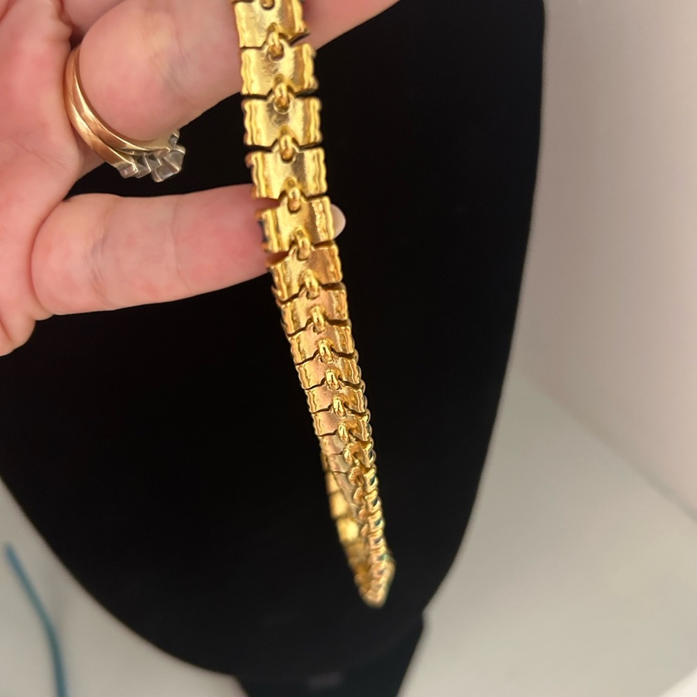 D’ORLAN 2 Clasp! Adjustable Elegant Gold, Emerald Green & Navy Necklace - Picture 5 of 15